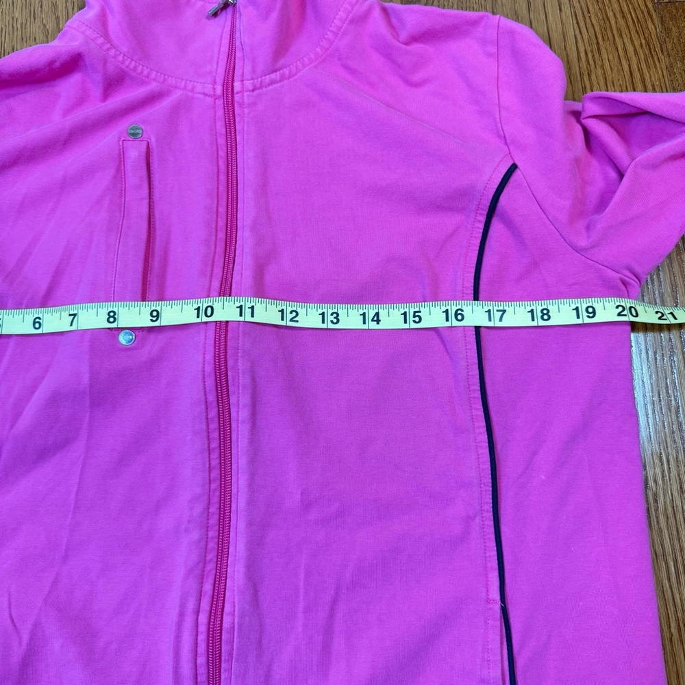 CHAPS Womens Vibrant Pink Jacket sz Large Cotton Soft Stretch Casual Preppy‎ - Picture 11 of 14